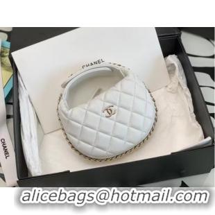 Top Quality Chanel POUCH Lambskin & Gold-Tone Metal AP3095 White