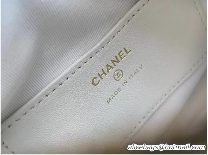 Top Quality Chanel POUCH Lambskin & Gold-Tone Metal AP3095 White