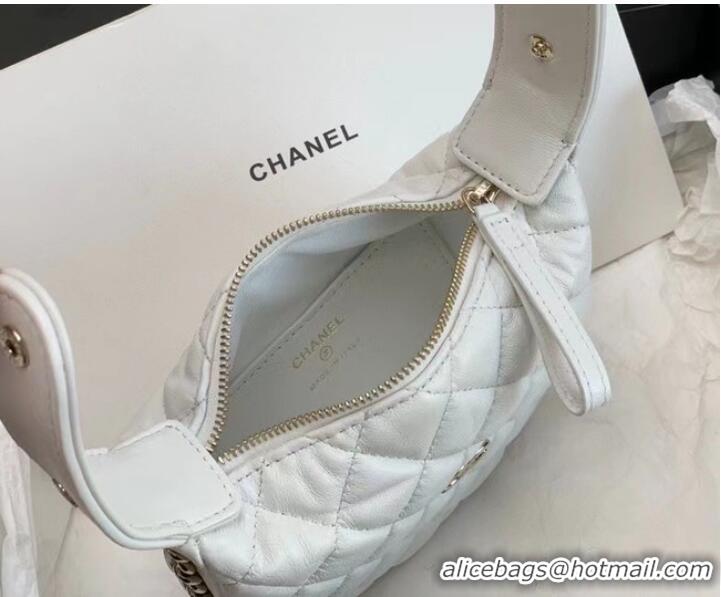 Top Quality Chanel POUCH Lambskin & Gold-Tone Metal AP3095 White