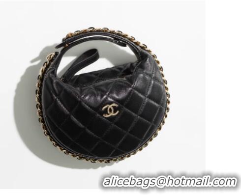 Shop Top Quality Chanel POUCH Lambskin & Gold-Tone Metal AP3095 black