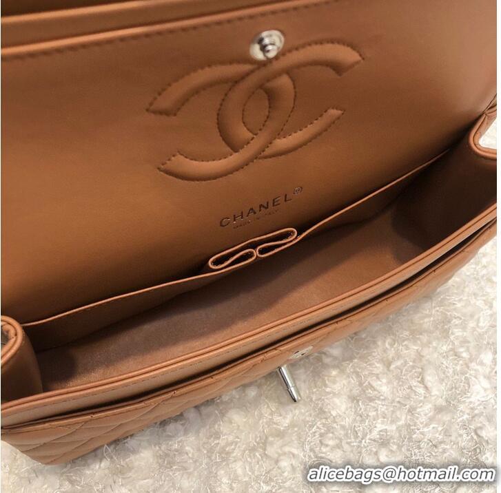 AAAAA Chanel 2.55 Series Flap Bag Original Lambskin Leather 5024CF A01112 Caramel Silver-Tone