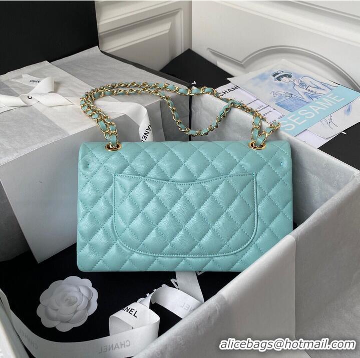 Best Price Chanel 2.55 Series Flap Bag Original Caviar Leather Y01295 A01112 Blue Gold-Tone hardware