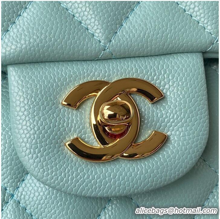 Best Price Chanel 2.55 Series Flap Bag Original Caviar Leather Y01295 A01112 Blue Gold-Tone hardware