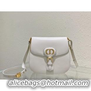 Top Quality DIOR BOBBY FRAME BAG Cognac-Colored Box Calfskin M9333U white