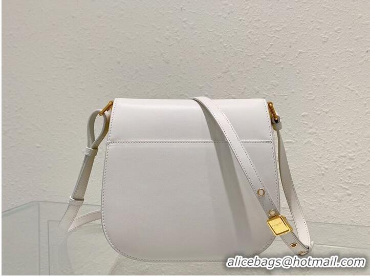 Top Quality DIOR BOBBY FRAME BAG Cognac-Colored Box Calfskin M9333U white