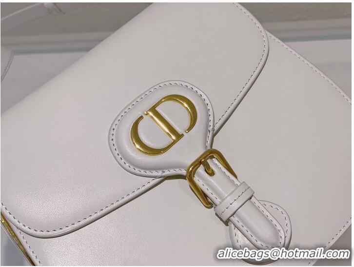 Top Quality DIOR BOBBY FRAME BAG Cognac-Colored Box Calfskin M9333U white