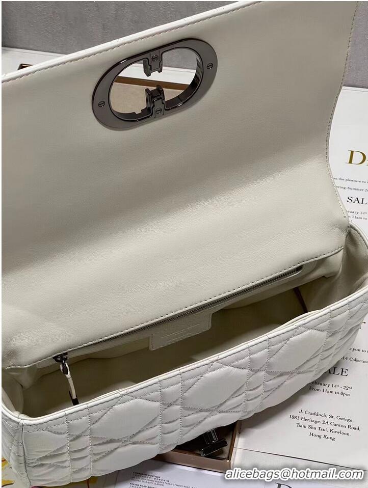 Reasonable Price LARGE DIOR CARO BAG Supple Cannage Calfskin C3155 white&black