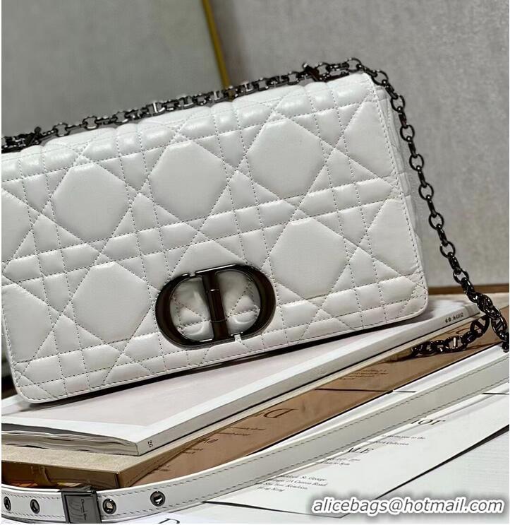 Reasonable Price LARGE DIOR CARO BAG Supple Cannage Calfskin C3155 white&black