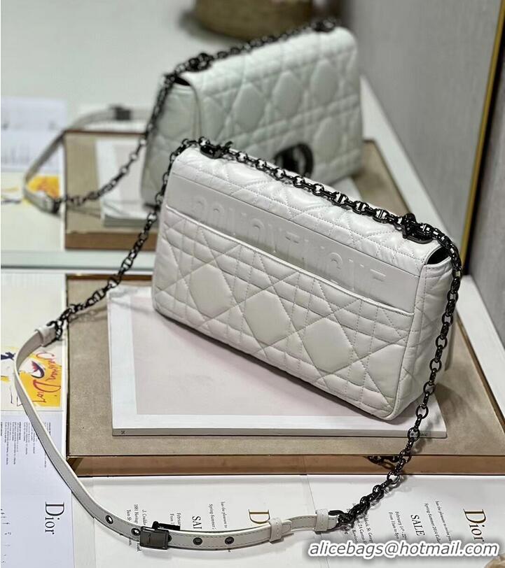 Reasonable Price LARGE DIOR CARO BAG Supple Cannage Calfskin C3155 white&black