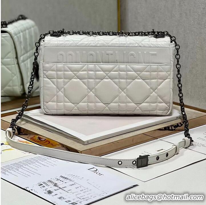 Reasonable Price LARGE DIOR CARO BAG Supple Cannage Calfskin C3155 white&black