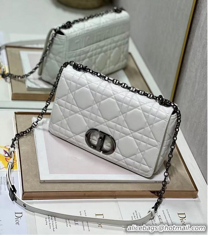 Reasonable Price LARGE DIOR CARO BAG Supple Cannage Calfskin C3155 white&black