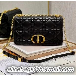 Most Popular LARGE DIOR CARO BAG Supple Cannage Calfskin C3155 black&gold