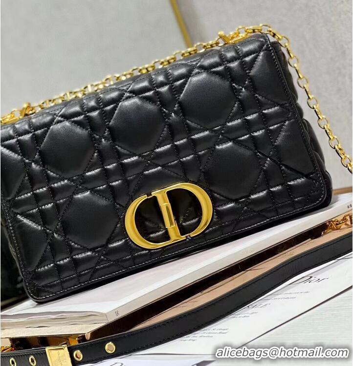 Most Popular LARGE DIOR CARO BAG Supple Cannage Calfskin C3155 black&gold