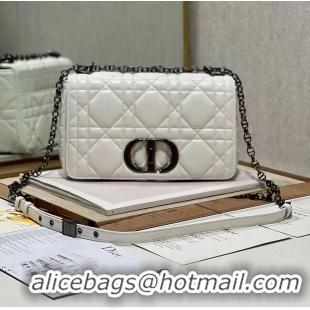 New Arrivals MEDIUM DIOR CARO BAG Supple Cannage Calfskin M9242U white&black