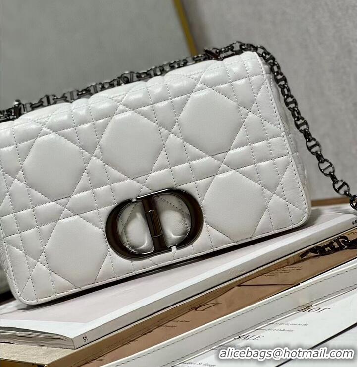 New Arrivals MEDIUM DIOR CARO BAG Supple Cannage Calfskin M9242U white&black