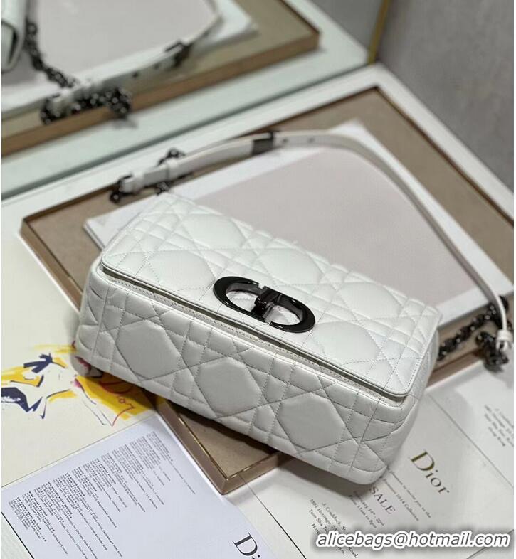 New Arrivals MEDIUM DIOR CARO BAG Supple Cannage Calfskin M9242U white&black