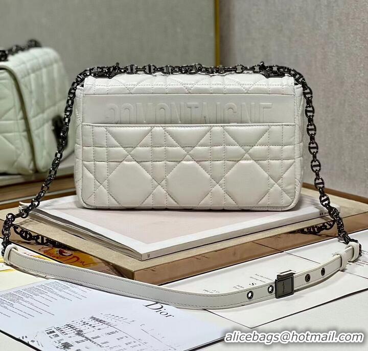 New Arrivals MEDIUM DIOR CARO BAG Supple Cannage Calfskin M9242U white&black