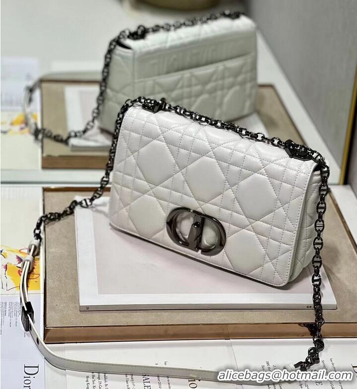 New Arrivals MEDIUM DIOR CARO BAG Supple Cannage Calfskin M9242U white&black