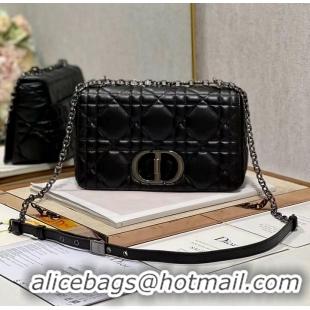 Luxury Cheap MEDIUM DIOR CARO BAG Supple Cannage Calfskin M9242U black&black