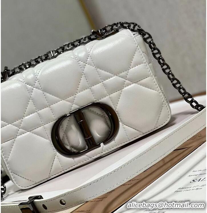 Cheapest SMALL DIOR CARO BAG Supple Cannage Calfskin M9241U white&black