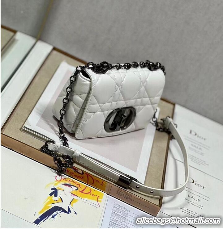 Cheapest SMALL DIOR CARO BAG Supple Cannage Calfskin M9241U white&black