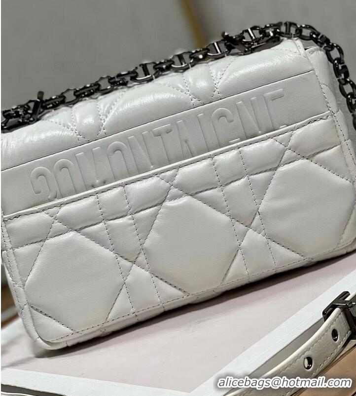 Cheapest SMALL DIOR CARO BAG Supple Cannage Calfskin M9241U white&black