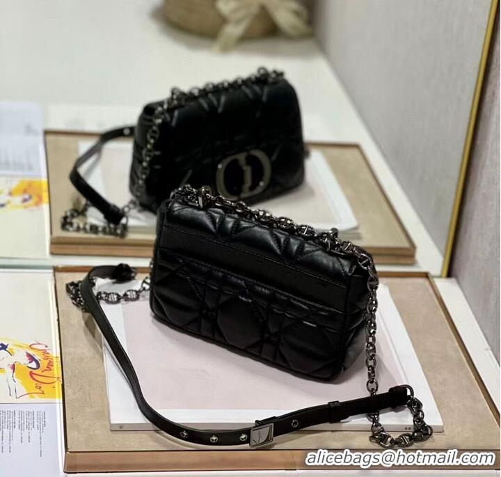 Hot Sell SMALL DIOR CARO BAG Supple Cannage Calfskin M9241U black&black