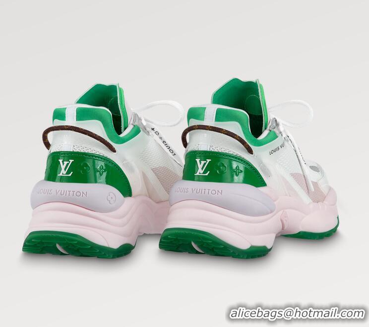 Top Grade Louis Vuitton Original Leatehr Run 55 Sneaker 1AAW1N Green/White