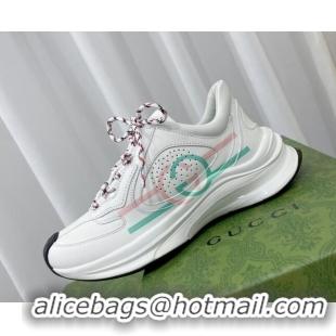 Top Grade Gucci Run Trainers in Interlocking G Print Leather White 120246