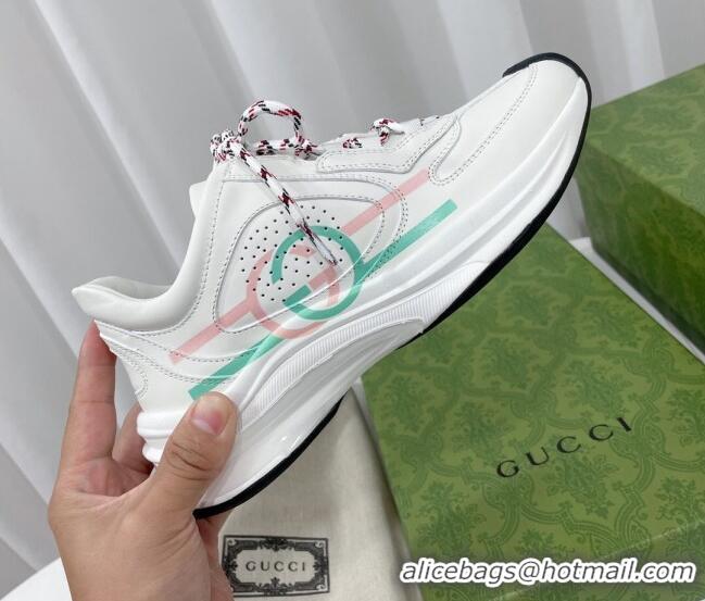 Top Grade Gucci Run Trainers in Interlocking G Print Leather White 120246