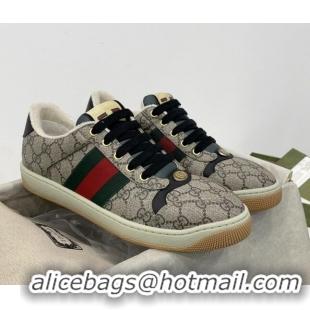 Good Quality Gucci Men's Screener Sneaker in Beige GG Canvas 122380