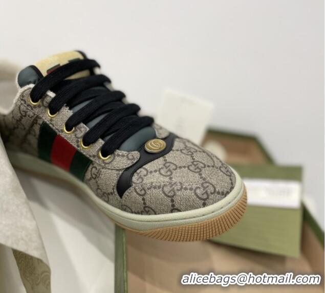 Good Quality Gucci Men's Screener Sneaker in Beige GG Canvas 122380