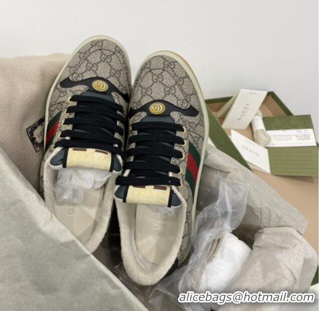 Good Quality Gucci Men's Screener Sneaker in Beige GG Canvas 122380