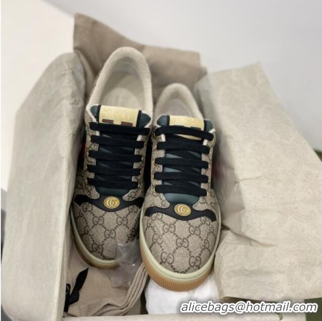 Good Quality Gucci Men's Screener Sneaker in Beige GG Canvas 122380