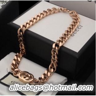 Famous Brand Gucci Necklace CE10530 Rose Gold