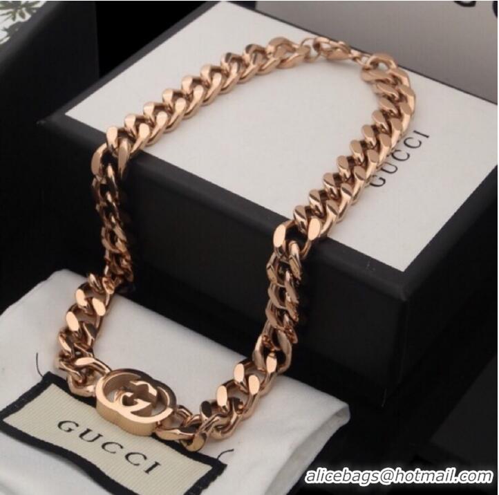 Famous Brand Gucci Necklace CE10530 Rose Gold