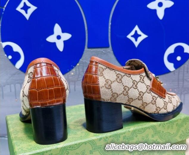 Trendy Design Gucci GG Canvas Loafer Pumps 5cm with Interlocking G 719846