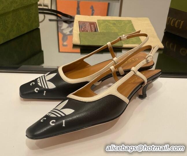 Top Design adidas x Gucci Leather Pumps 3.5cm Black 020824