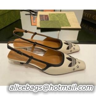 Best Price adidas x Gucci Leather Pumps 3.5cm White 020825