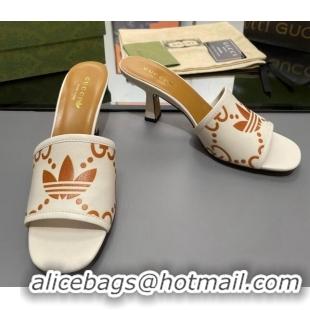 Purchase adidas x Gucci Leather Slide Sandals 7.5cm White 020826