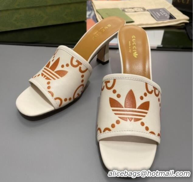 Purchase adidas x Gucci Leather Slide Sandals 7.5cm White 020826