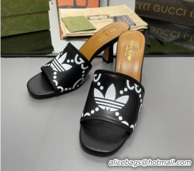 Unique Style adidas x Gucci Leather Slide Sandals 7.5cm Black 722445