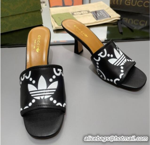 Unique Style adidas x Gucci Leather Slide Sandals 7.5cm Black 722445