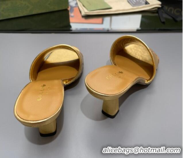 Popular Style adidas x Gucci Leather Slide Sandals 7.5cm Gold 020829