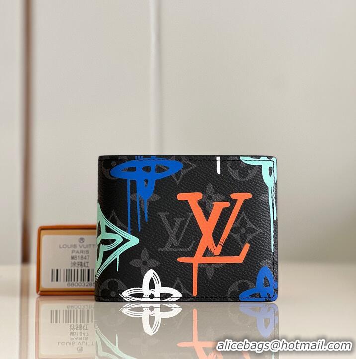 Grade Quality Louis Vuitton MULTIPLE WALLET M81847 Black&Red