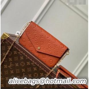 Promotional Louis Vuitton Félicie Pochette Bag in Monogram Leather M81531 Cognac Brown 2022