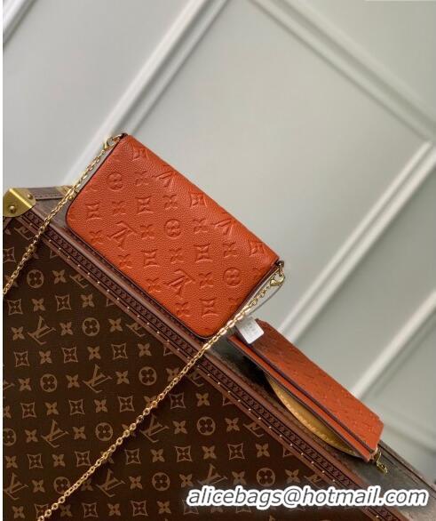 Promotional Louis Vuitton Félicie Pochette Bag in Monogram Leather M81531 Cognac Brown 2022