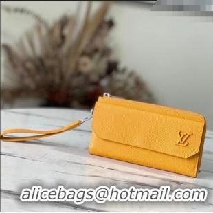 Most Popular Louis Vuitton Men's New Long Wallet in Grained Leather M69831 Yellow 2022