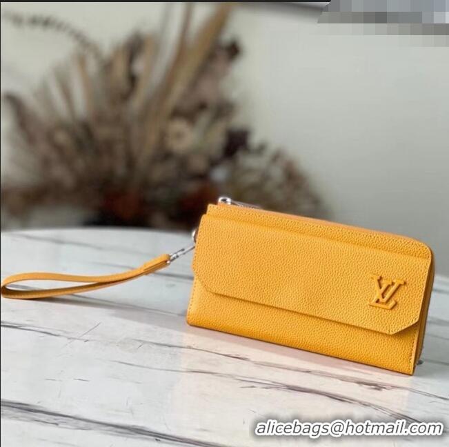 Most Popular Louis Vuitton Men's New Long Wallet in Grained Leather M69831 Yellow 2022