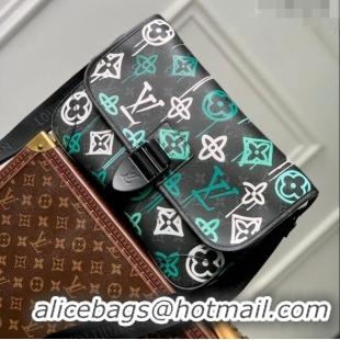 Promotional Louis Vuitton Men's Archy Messenger MM Bag in LV Graffiti Green Monogram Eclipse Canvas M21394 2022